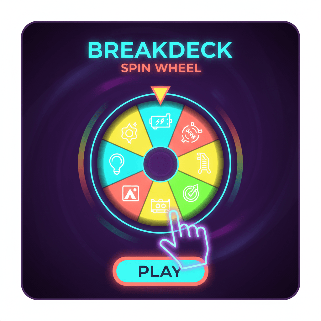 Spin Wheel widget mid-spin on a dark background